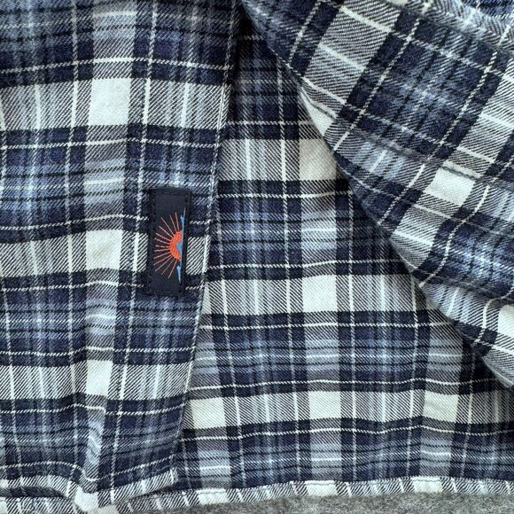 Faherty Mens Plaid Long Sleeve Button Up Shirt Size XXL Blue Lightweight Preppy - Picture 6 of 9